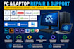 install any software, fix, repair windows, mac, computer, laptop remotely