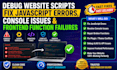 debug website scripts fix javascript errors console issues frontend function