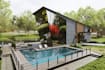 3d cabin design, tiny house, interior design and barndominium
