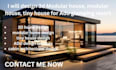 design 3d modular plans, house tiny house,shipping container and adu glamping