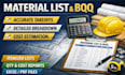 electrical circuit analysis, estimation, fault calculations, bill of quantities
