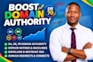 increase domain rating dr70 whitehat SEO service backlink manually google rank