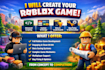 develop a complete roblox game with scription ui and systems