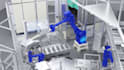 create industrial robot animation and factory automation