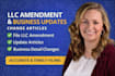 manage llc amendment, change articles, company update, state compliance