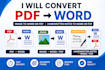convert documents, image, handwritten notes to word or PDF