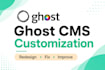 customize and redesign your ghost cms website, ghost cms blog ghost cms theme