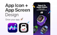 a modern app icon and app screenshot