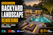 do photorealistic 3d backyard landscape and pool rendering