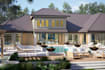 design luxury 3d backyard landscape and pool rendering