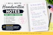 write aesthetic handwritten notes, letters and assignments