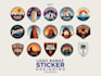 design clean badge, patch, round sticker, label, logo design