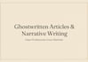 ghostwrite powerful articles, essays, and content