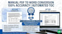 manually convert PDF to word, format and proofread