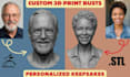 convert 2d photo to 3d head bust statue 3d realistic face model stl 3d printing