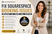 fix squarespace booking mobile error, CSS, time zone, email and intake form