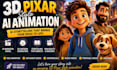 3d pixar style ai animation video ai cartoon disney animation 3d christmas video
