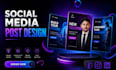 create modern and eye catching social media post designs