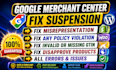 fix google merchant center misrepresentation with guarantee