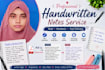 write professional handwriting letters and notes