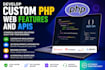 develop custom PHP web features and apis