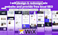 design, redesign wix website with free local SEO setup