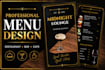 design elegant restaurant, cocktail and cafe menus