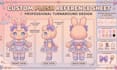 create custom plush reference sheet with turnaround and kawaii character design