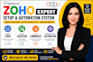 setup zoho crm, zoho creator, zoho commerce, and workflow automation system