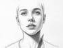 make a charcoal and pencil digital portrait illustration