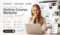 setup thinkific course website, teachable and podia online course website funnel