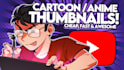 draw eyecatching cartoon, anime thumbnails for youtube