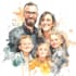 make watercolor family portrait