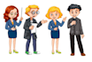create flat funny cartoon character mascot
