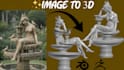 convert image 3d character sketch to 3d model 2d to 3d printing stl obj file
