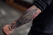 create sleeve tattoo design in geometric style