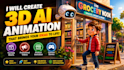create pixar style 3d ai animation video for youtube shorts and reels