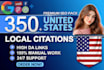 create 350 USA local citations for local SEO ranking