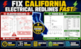 revise california electrical drawings, sld, panel schedule, load calc redlines