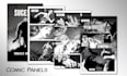 draw a full comic page with lineart and layout