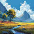 paint professional landscape concept art in painterly style