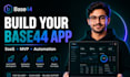 build a base44 saas app, web application, no code mvp