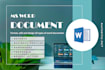 format, design, writing, and create microsoft word documet