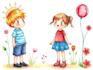 do watercolor children illustration