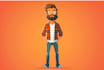 create flat vector illustration or cartoon character