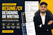 create a professional resume and CV with in 2to3 hours