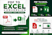 convert PDF to excel with clean formatting and data entry