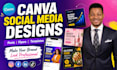 design social media posts, canva design, image ads, for your brand in canva