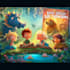 create cartoon adventure children book cover design
