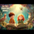 illustrate funny children comic book cover art
